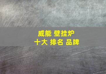 威能 壁挂炉 十大 排名 品牌